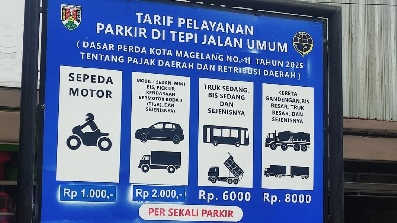 Pemkot Magelang Turunkan Tarif Parkir Motor dan Mobil